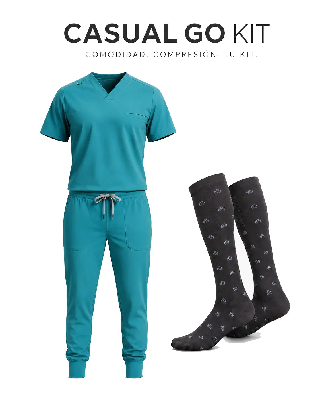 Kanaus® Conjunto Scrub Casual Go + Step Up | Caballero