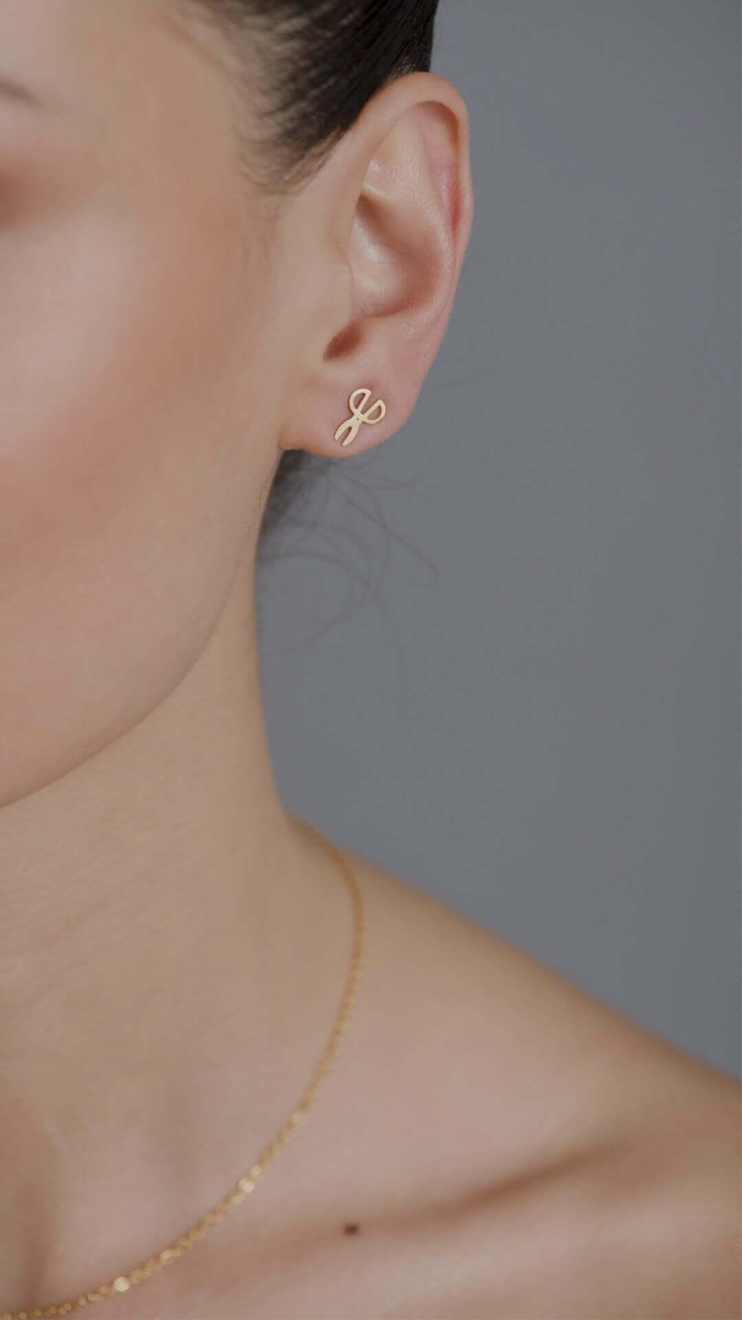 Kanaus Jewelry® Set: Aretes Golden Scissors & Collar - Kanaus