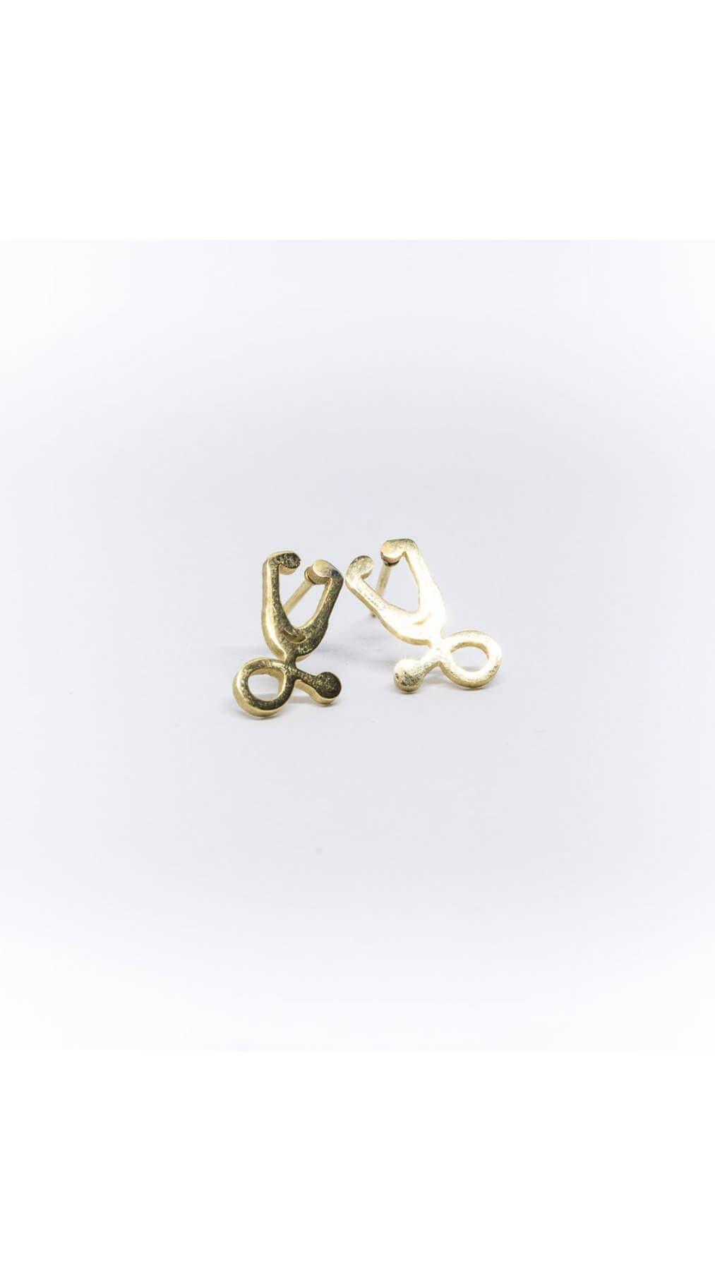 Kanaus Jewelry® SET: Aretes Golden Stethoscope & Collar - Kanaus