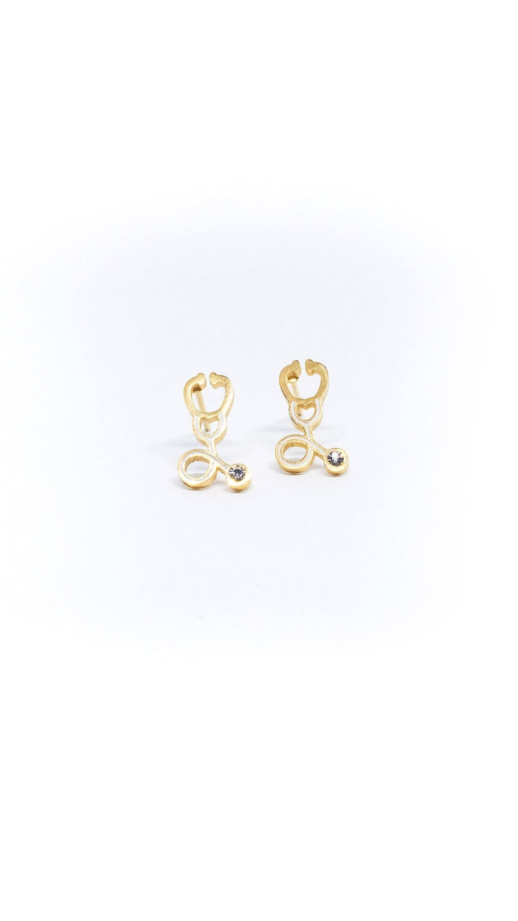 Kanaus Jewelry® SET: Aretes White and Shine Stethoscope & Collar - kanaus