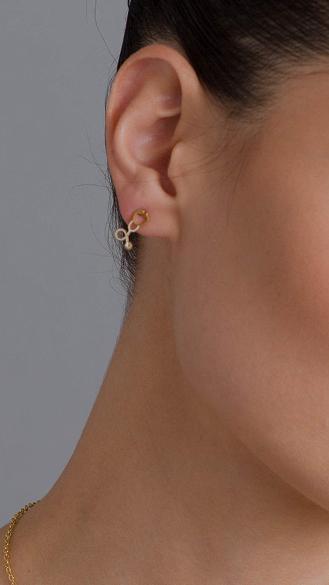 Kanaus Jewelry® SET: Aretes White and Shine Stethoscope & Collar - kanaus