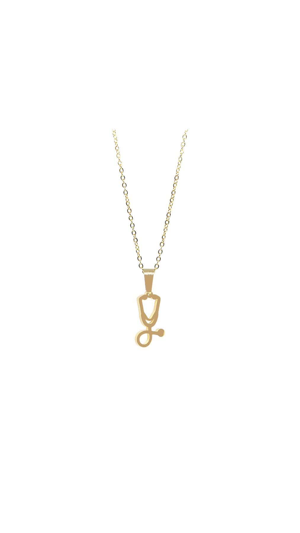 Kanaus Jewelry® SET: Collar/Dije Gold Stethoscope & Aretes Round Golden - Kanaus