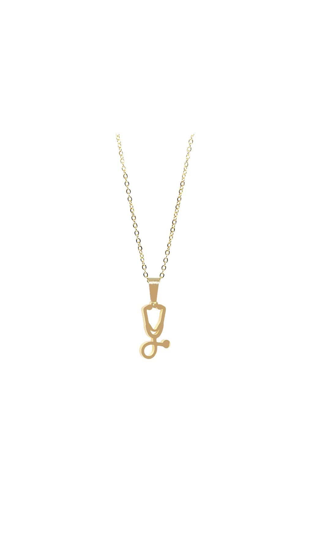 Kanaus Jewelry® SET: Collar/Dije Gold Stethoscope & Aretes Round Golden - kanaus