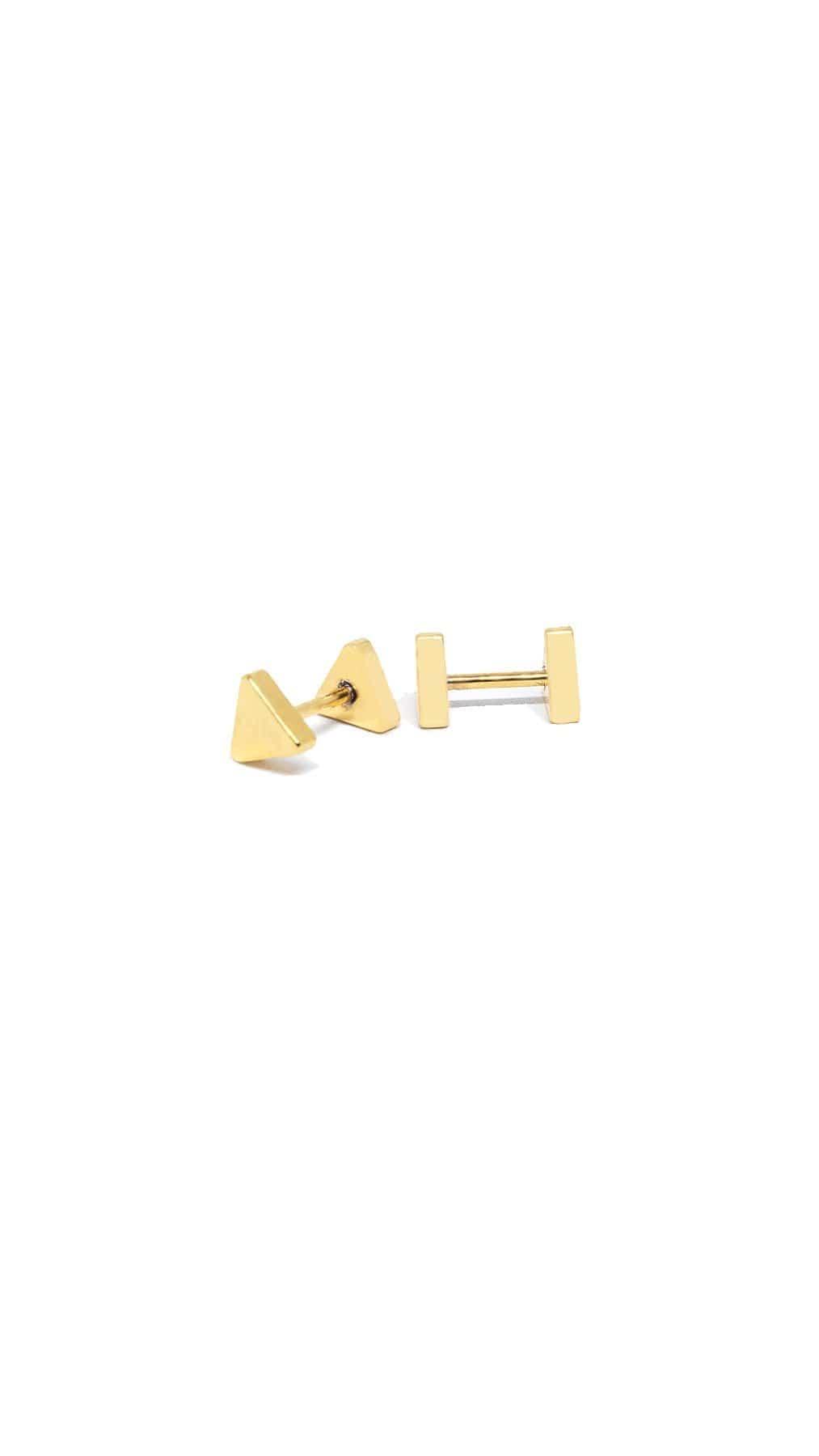 Kanaus Jewelry® SET: Collar/Dije Golden Scissors & Aretes Golden Triangle - Kanaus