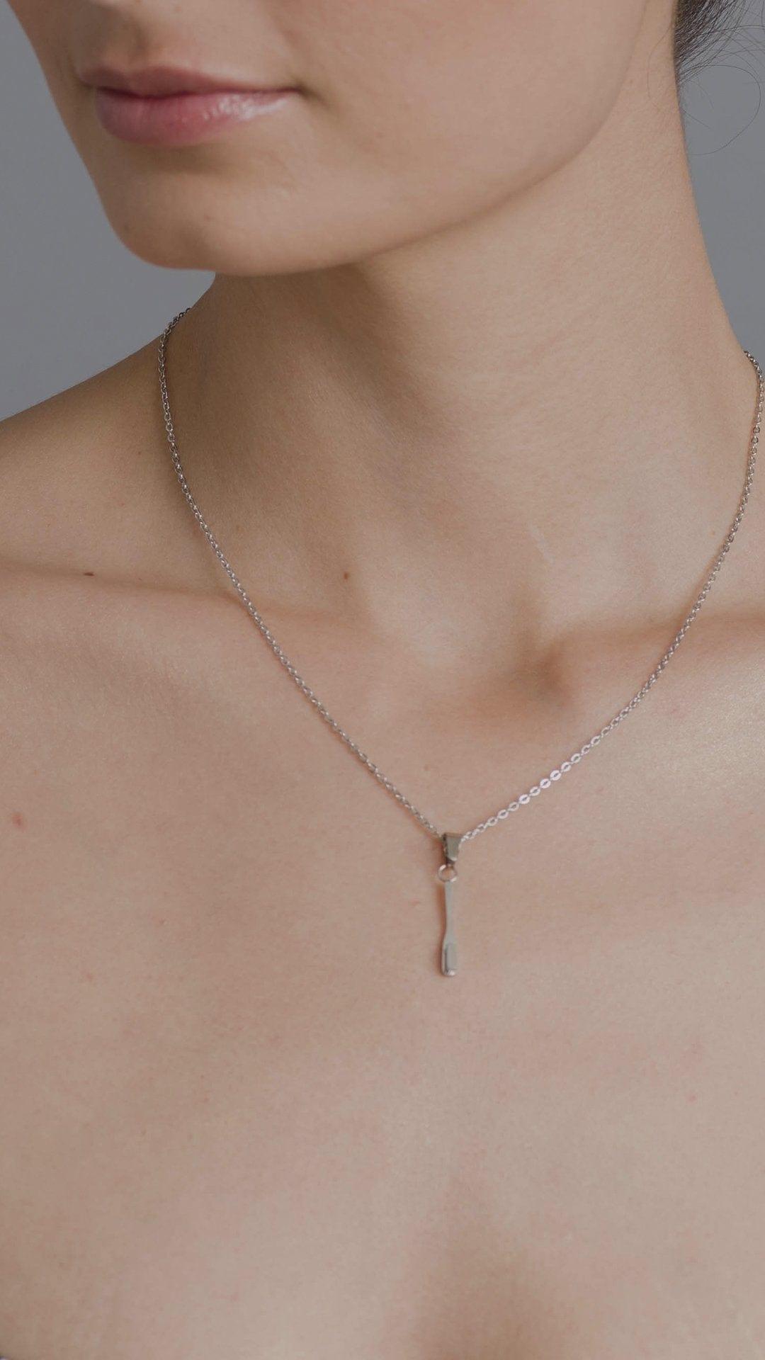 Kanaus Jewelry® SET: Collar/Dije Silver Toothbrush & Aretes Emery Ball - Kanaus