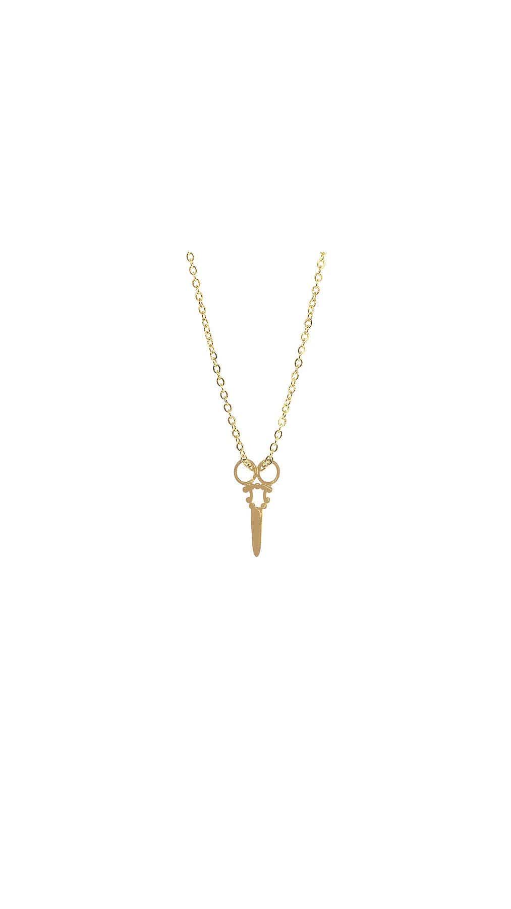 Kanaus Jewelry® SET: Collar/Dije Slim Golden Scissors & Aretes Small Shine - Kanaus