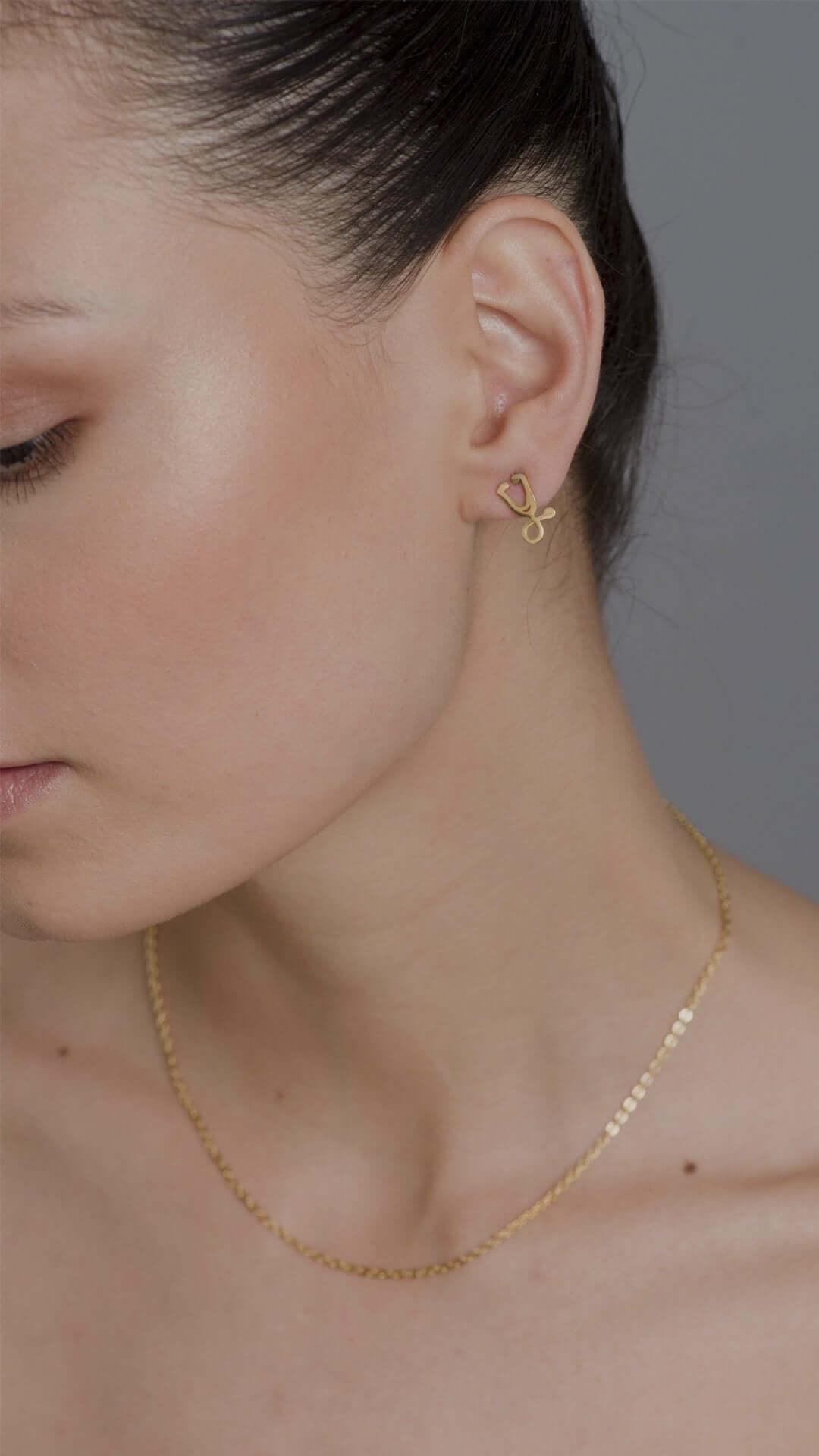 Kanaus Jewelry® SET: Aretes Golden Stethoscope & Collar - Kanaus