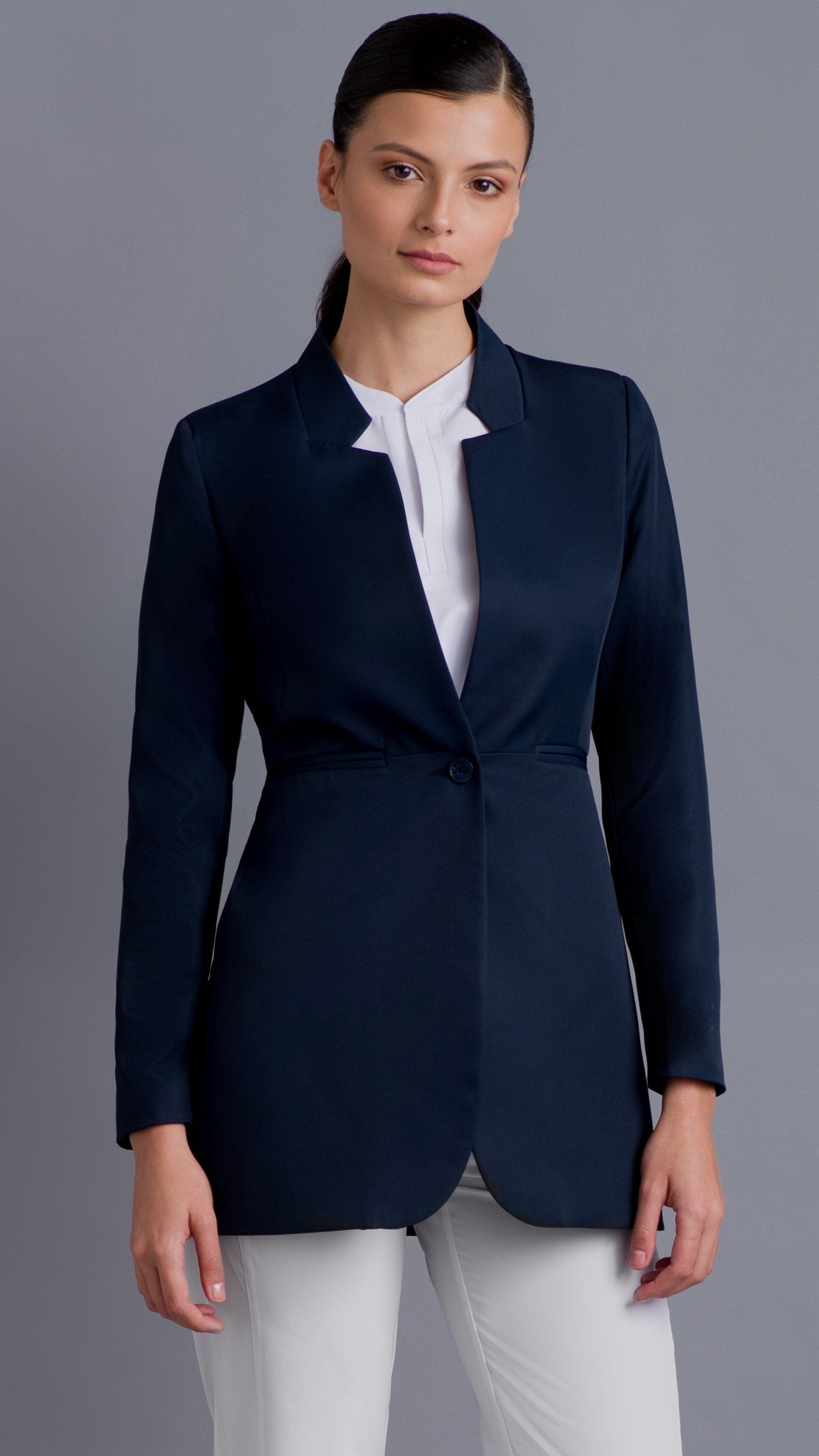 Kanaus® Lab Coat Elegance – Repel Deep Navy | Dama
